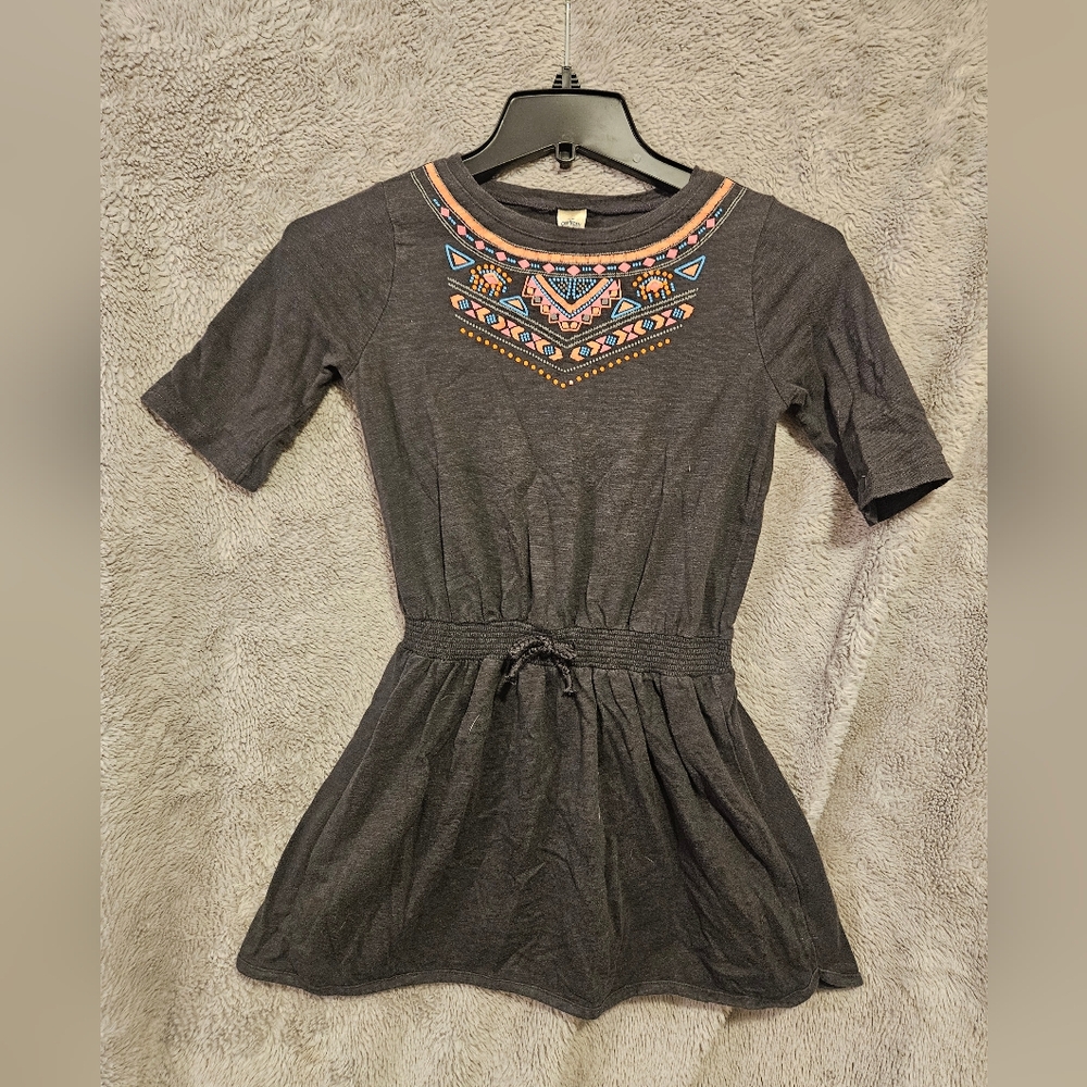 Oshkosh B'gosh Dress, Size 8, Navy, Aztec Pattern, 100 % Cotton, Embroidery